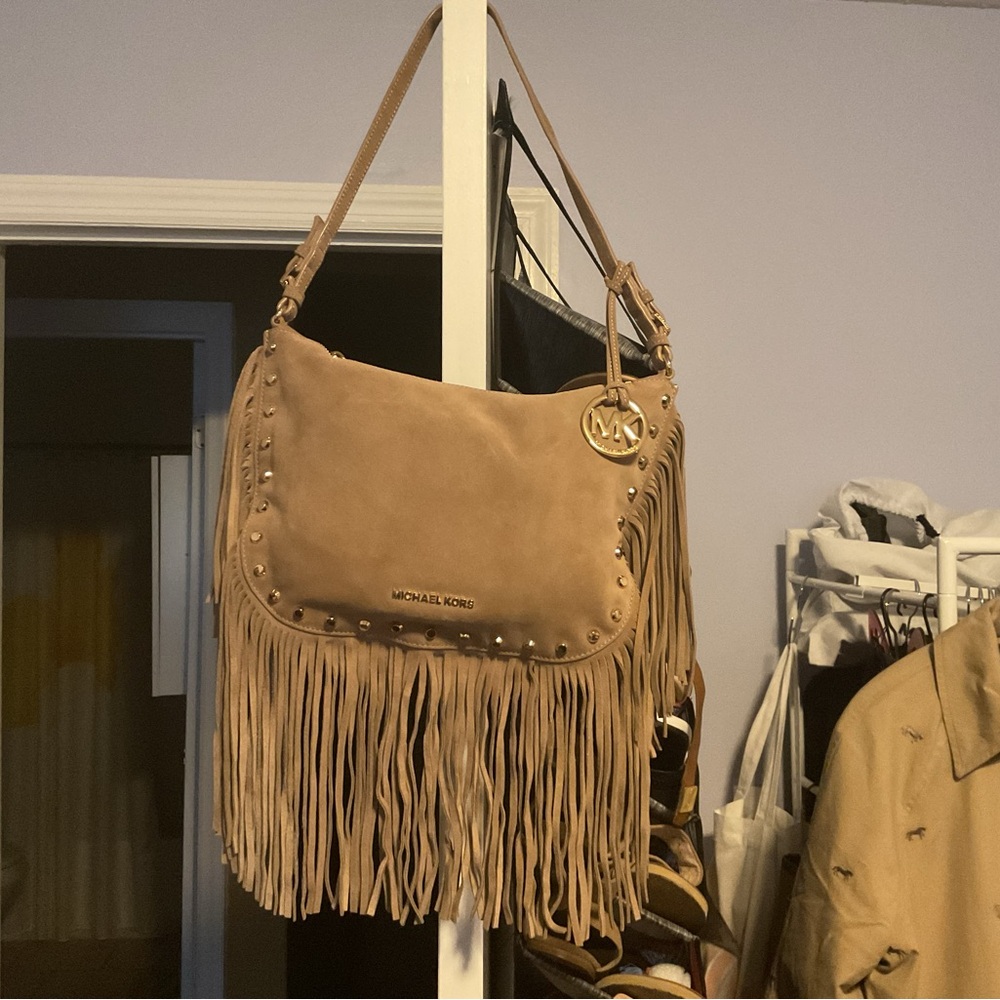Michael Kors Brown Fringe Shoulder Bag